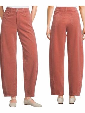 NEW Chelsea & Violet Barrel Corduroy Jeans Pants Coral Cotton Pockets Size 29